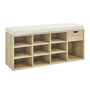 Colton Shoe Cabinet Seat Bench 1 Drawer Oak
