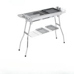 NNEOBA Portable Outdoor Stainless Steel Charcoal Grill Foldable BBQ Tool Silver