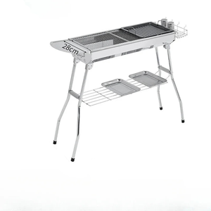 NNEOBA Portable Outdoor Stainless Steel Charcoal Grill Foldable BBQ Tool Silver