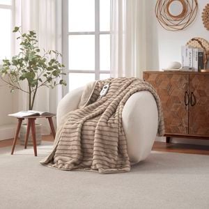 Dreamaker Nara Faux Mink Electric Heated Throw Blanket - 130x160cm | Safety Overheat Protection& Auto-off, Machine Washable