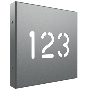 ProtectorAl 280mm x 280mm Palladium Silver Custom House Sign Aluminium Cut Through Box Sign