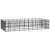 vidaXL Outdoor Dog Kennel Steel Garden Puppy Pet Enclosure Supply Cage House