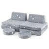 Costway 6pcs Modular Play Sofa Set Glow In The Dark Couch Flannel - Grey