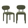 Sophie Dining Chairs Full Upholstered Set of 2 Forest Green