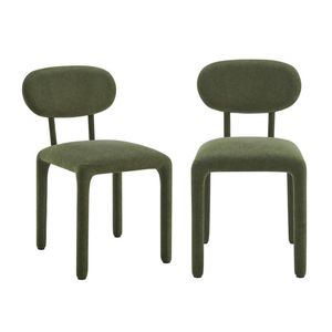 Sophie Dining Chairs Full Upholstered Set of 2 Forest Green