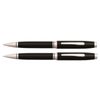 2pc Cross Coventry Ball Point Pen & 0.7mm Mechanical Pencil Black Lacquer/chrome