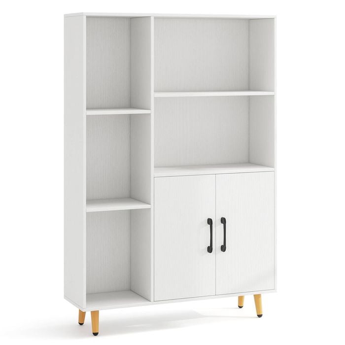 Costway 119cm Kitchen Cabinet 2 Doors Buffet Sideboard White