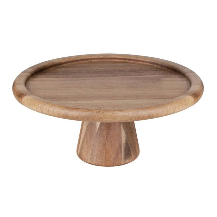 Olympia Acacia Cake Stand Wooden Pedestal 305(ø)x127(h)mm