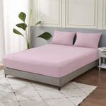 LINENOVA 100% Pure Cotton Deep Fitted Sheet Cover - Double, Navy