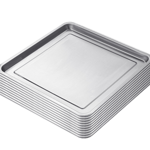 40x40cm Stainless Steel Pan Trays - 10 Pack - Silver | Stainless Steel | Small