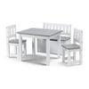 Keezi Kids Table and Chair Set, Activity Table with Storage Bench and 2 Chairs Grey