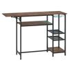 Costway Bar Table RGB LED Folding Top Shelves Glass Rack Bottle Holder