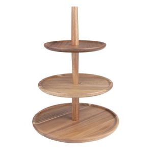 Olympia 3-tier Stand Acacia Wood 305 X 395mm Serving Display Platter