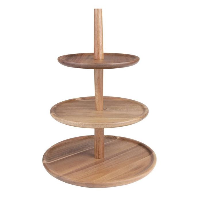 Olympia 3-tier Stand Acacia Wood 305 X 395mm Serving Display Platter