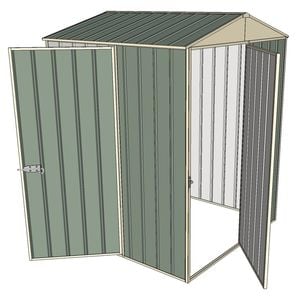 Build-a-Shed 1.5 x 1.5 x 2.3m Single Hinged Door Gable Shed with Single Hinged Side Door - Green