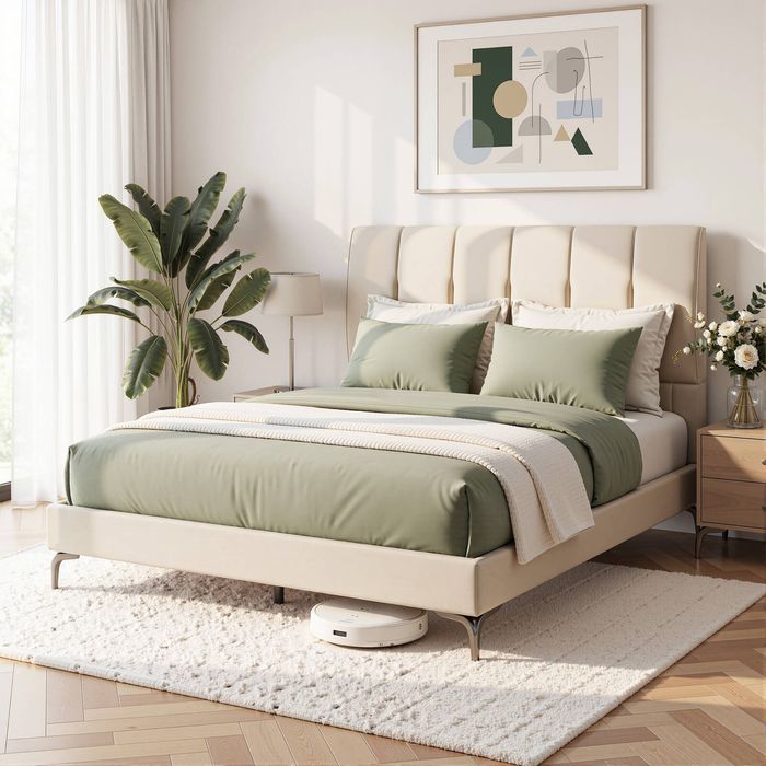 Artiss Double Bed Frame Tufted Headboard