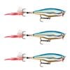3x Rapala 5cm Skitter Pop Topwater Popper Fishing Lures - Silver Blue