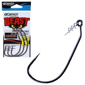2PK Owner Beast 5130 Unweighted Hooks with Twistlock Centering Pins Size 12/0