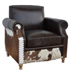 Homestead Handmade Cowhide and Leather Armchair