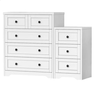 ALFORDSON 5 Chest of Drawers Bedside Table Set White