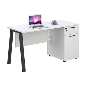 Modern Furniture ASPEN Single Workstation 160cm - White & Black