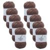 10pk Malli Super Blend Basic Crochet Knitting Yarn 8ply 100g 16x9cm Earth Brown