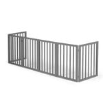Petzly Wooden Pet Gate Dog Fence Safety Barrier Security Door 6 Panel 61cm Grey