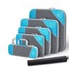 Catzon 6 Pcs Compression Packing Cubes Expandable Organiser-Sky Blue