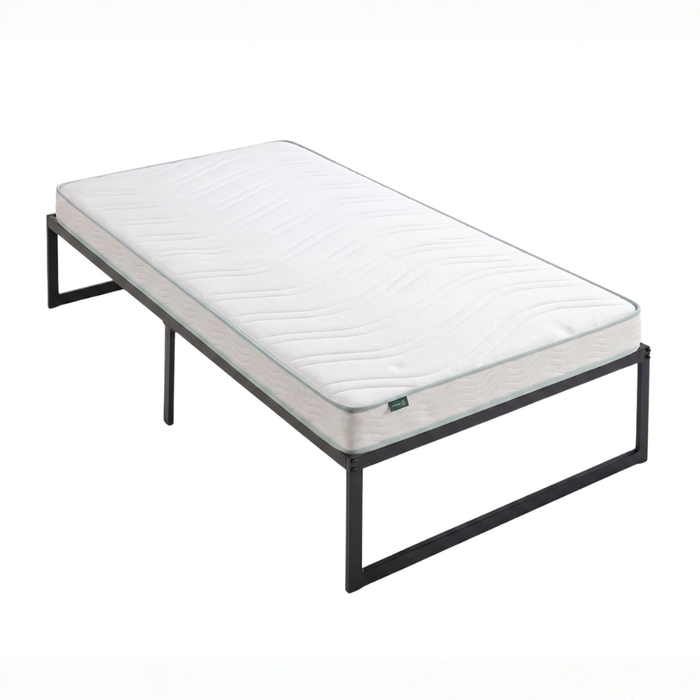 Zinus King Single Durable Quick Lock Metal Bed Frame & Bonnell Spring Mattress Set, Essential Inner Spring