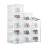 Luxsuite Plastic Shoe Boxes Clear Stackable Organiser 12 Pack