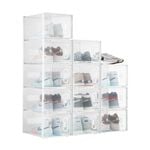 Luxsuite Plastic Shoe Boxes Clear Stackable Organiser 12 Pack