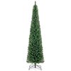 Costway 2.4M Pencil Christmas Tree w/295 Memory Wire Branch Tips Pre-Lit Decoration Tree
