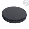 Argon Tableware 33cm Round Dinner Plates - Set of 6 Natural Slate Raw Cut Serving Platter Fruit Savoury Placemat Cheese Board