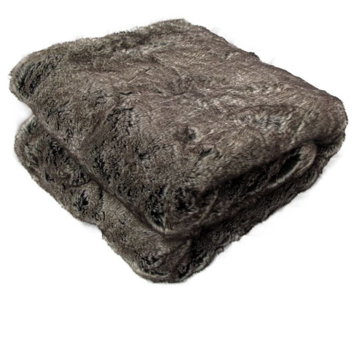 Faux Fur Luxury Animal Throw Rug Brown Squirrel