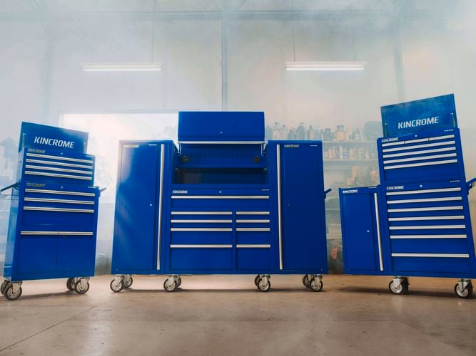 Three tool chest trolleys.