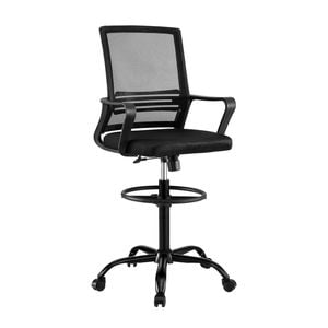 Artiss Ergonomic Drafting Office Chair Mesh Height Adjustable Computer Desk Chair Black