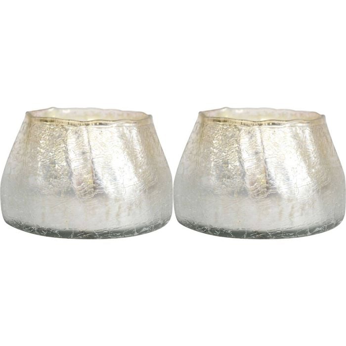 2PK LVD Glass Votive Candle Holder Home Decor Sparkling Large