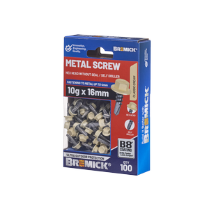 Bremick Metal Hex Screw 10g x 16mm B8 CC BOX 100
