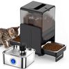 Advwin 5L Automatic Smart Cat Feeder 2 Bowl + 7L Automatic Cat Water Fountain Stainless Steel