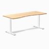 Desky Fixed Height Bamboo Ergo Edge Desk 1800x750mm White Leg