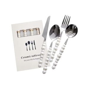 4 Piece Stainless Steel Pearl Handle Flatware Cutlery Set Come with Giftbox
