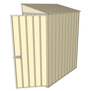 Build-a-Shed 0.8 x 1.5 x 2m Skillion Single Hinged Door Shed - Cream