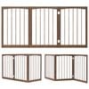 Costway 76cm Tall Wooden Pet Fence Dog Gate 3-panel Barrier Brown