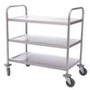 Vogue Stainless Steel 3 Tier Clearing Trolley Small - Catering Trolleys (F993)