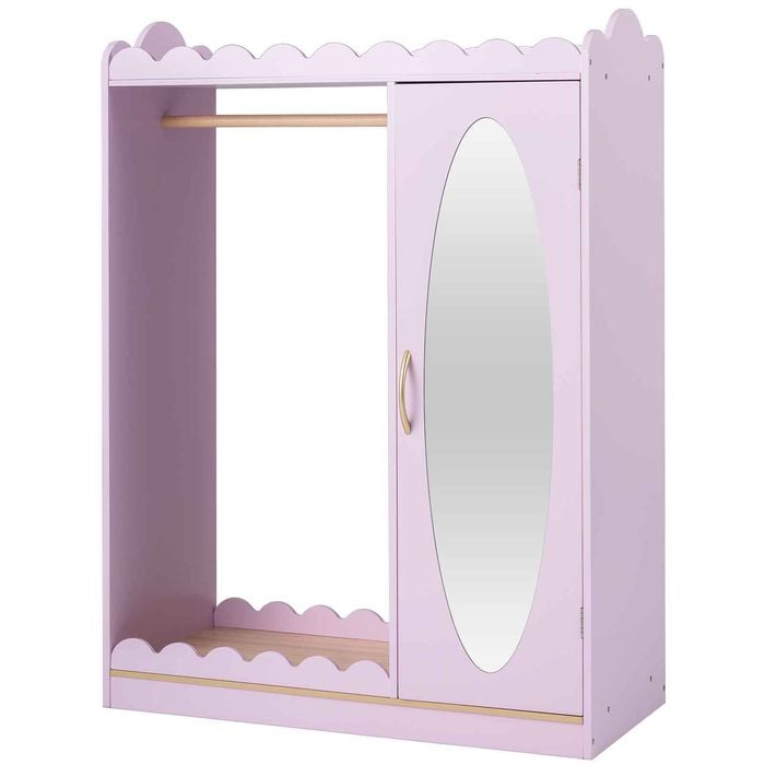 Costway Kid Wardrobe Clothes Closet Full Length Mirror Play Bedroom