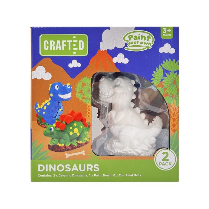 Crafted Paint Your Own Dinosaurs Kit - 2 Pack