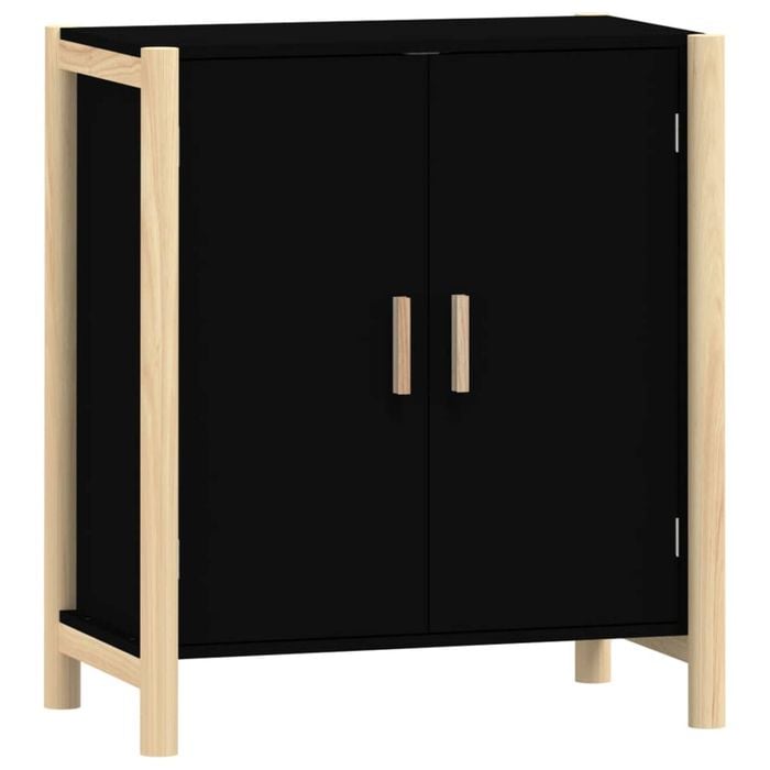 vidaXL Sideboard Black Composite Wood Buffet Side Cabinet Storage Organiser