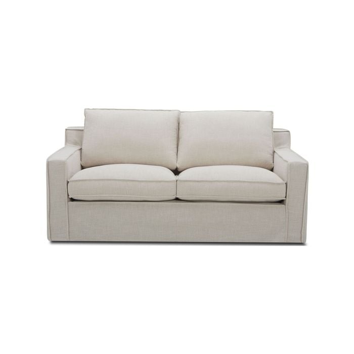 Plushy 2 Seater Sofa Fabric Uplholstered Lounge Couch - Stone