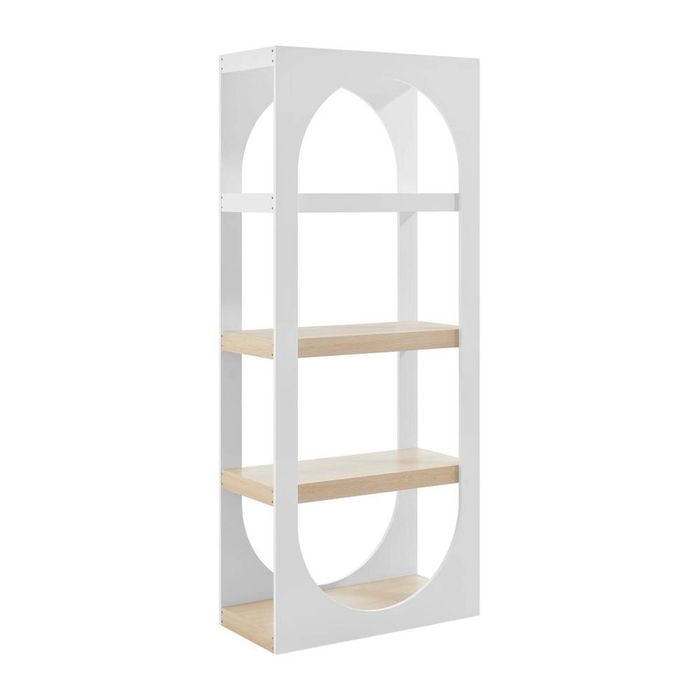 Janna Bookcase Bookshelf Display Unit 4 Tier Oak And White