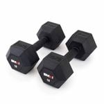 SMAI Rubber Hex Dumbbells - Apex (Pair) - 15KG - Black